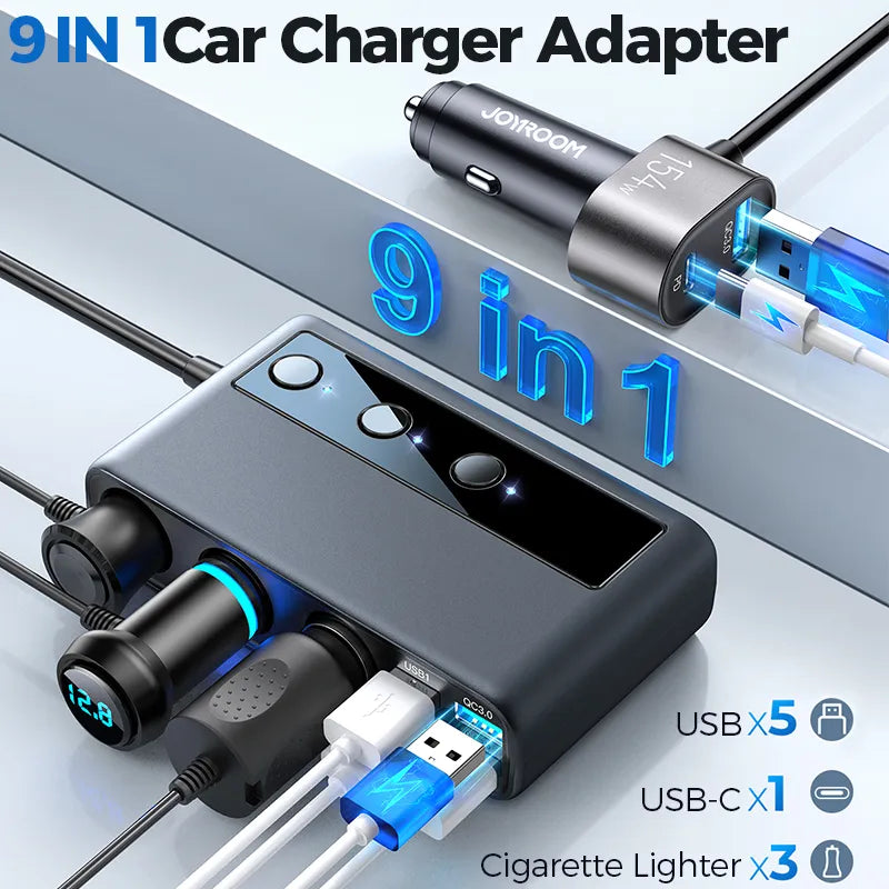 9 in 1 Car Charger Adapter